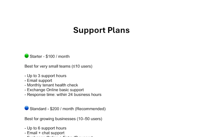 provide ongoing microsoft 365 monthly support and administration